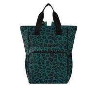 ALAZA Baby Changing Bag Backpack, Nappy Changing Bags Leopard Print Blue Multi-Functional Diaper Bag Tote Large Capacity Mum Dad Backpack