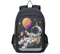 ALAZA Backpack for School Cute Astronaut Relaxing on Unicorn Balloon Laptop Backpack Womens Travel Backpack Mens Casual Daypack Backpack Fits 15.6 Inch Laptop Waterproof