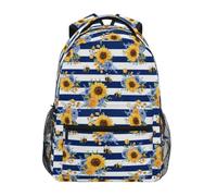 ALAZA Bee Sunflowers Blue Stripe School Backpack for Boys Girls Bookbag Elementary Kindergarten School Bag Kids Rucksack Gift Childrens Backpacks