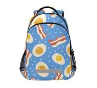 ALAZA Blue Bacon and Eggs Dots Backpack School Bag for Kids Casual Travel Daypack Girls Boys Lightweight Backpacks