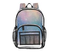 ALAZA Blur Blue Purple Flash Clear Backpack See Through Bookbag Waterproof Transparent Casual Daypack for School Travel Stadium Events Women Men Kids
