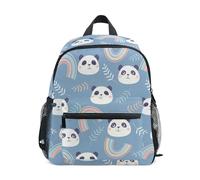 ALAZA Boys Girls Toddler Backpack Pre School Bags, Cute Pandas Rainbow Nursery Backpack Kids Mini Rucksack Small Bookbag with Chest Strap Name Tag