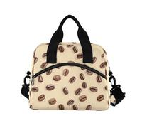 ALAZA Brown Coffee Beans Pattern Insulated Lunch Bag Large Capacity Lunch Box Tote Bag Portable Cool Bag for Kids Girls Boys Adults School Picnic Travel