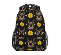 ALAZA Children's Backpack, Schoolbag German Shepherd Dog Daisy Large Capacity Students Bookbag Rucksack Knapsack for Boys Girls Adults Teen
