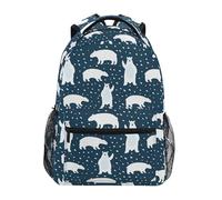 ALAZA Children's Backpack, Schoolbag Polar Bear Dots Large Capacity Students Bookbag Rucksack Knapsack for Boys Girls Adults Teen