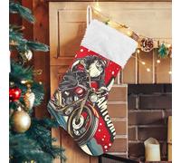 ALAZA Christmas Stockings Santa Claus Motorcycle Classic Personalized Large Stocking Decorations for Family Holiday Season Party Decor 1 Pack,17.7"