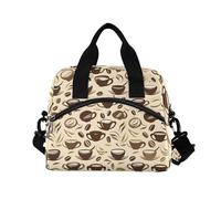 ALAZA Coffee Cup and Beans Insulated Lunch Bag Large Capacity Lunch Box Tote Bag Portable Cool Bag for Kids Girls Boys Adults School Picnic Travel