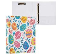 ALAZA Colorful Easter Egg Leave Happy Easter 3 Ring Binder with 200 Sheet Capacity for School, College, Office