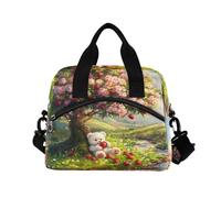 ALAZA Cute Bear Strawberry Tree Painting Insulated Lunch Bag Large Capacity Lunch Box Tote Bag Portable Cool Bag for Kids Girls Boys Adults School Picnic Travel