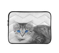 ALAZA Cute Laptop Sleeve for Women 13 Inch Blue-eyed Cat | Quilted Laptop Case Lightweight Padded Computer Sleeve Bag Protective Notebook Cover for College Students Office Business
