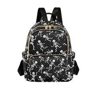 ALAZA Dancing Skeleton Black Backpack Purse for Women Fashion Shoulder Daypack Casual Travel Backpack Ladies Handbags