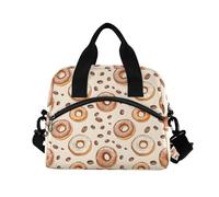 ALAZA Donuts Coffee Beans Print Insulated Lunch Bag Large Capacity Lunch Box Tote Bag Portable Cool Bag for Kids Girls Boys Adults School Picnic Travel