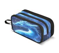 ALAZA Dragon Blue Galaxy Pencil Case for Boys Girls Kids Pencil Pouch 3 Compartment Pen Bag Large Capacity Storage Pencil Holder School Students with Zipper
