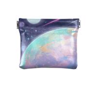 ALAZA Earth Universe Starry Sky Small Squeeze Coin Purse PU Leather Mini Wallet Change Pouch for Women Men Kids