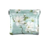 ALAZA Elegant Jasmine Flower Small Squeeze Coin Purse PU Leather Mini Wallet Change Pouch for Women Girls