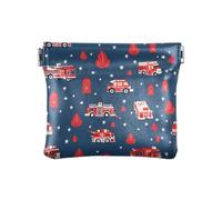 ALAZA Fire Engine Fire Hydrant Stars Truck Squeeze Coin Purse PU Leather Mini Wallet Change Pouch for Women Men Kids
