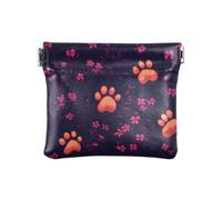 ALAZA Footprints Flowers Pattern Small Squeeze Coin Purse PU Leather Mini Wallet Change Pouch for Women Girls