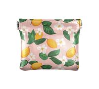 ALAZA Fresh Mango White Flower Small Squeeze Coin Purse PU Leather Mini Wallet Change Holder Pouch for Women Girls