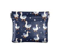 ALAZA Funny Goose Star Design Small Squeeze Coin Purse PU Leather Mini Wallet Change Holder Pouch for Women Girls