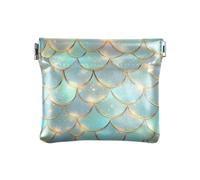 ALAZA Golden Green Dragon Scales Pattern Small Squeeze Coin Purse PU Leather Mini Wallet Change Pouch for Women Men Kids