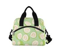 ALAZA Green Guava Pattern Insulated Lunch Bag Large Capacity Lunch Box Tote Bag Portable Cool Bag for Kids Girls Boys Adults School Picnic Travel