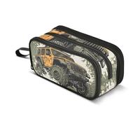 ALAZA Green Monster Truck Off Road Pencil Case Large Pen Pouch Holder Stationery Bag for Girls Boys Adults School Office