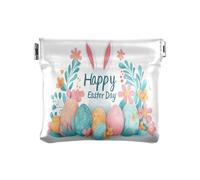 ALAZA Happy Easter Rabbit Eggs Small Squeeze Coin Purse PU Leather Mini Wallet Change Pouch for Women Girls