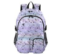 ALAZA Kids Backpack School Bag Bats Moons and Stars Rucksack for Boys Girls, Lightweight School Backpack with Front Pocket & Side Pockets, Travel Daypack for Primary School