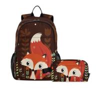 ALAZA Kids Backpack with Lunch Bag Set Cute Fox 2 Piece