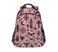 ALAZA Laptop Backpack with Chest Strap, Black Gothic Moon Spider Webs and Bats School Backpack, Travel Hiking Bag for Boys Girls Teen College Adult, Rucksack Knapsack