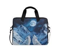 ALAZA Laptop Bag for 16 15.6 inch Wolf Howling at Moon, Laptop Briefcase Bag for Women Men Student Work, Travel Shoulder Messenger Tote Cases Sleeves