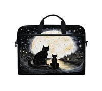 ALAZA Laptop Case, Black Cat Computer Sleeve Protective Bag 3 Compartments with Durable Zipper Laptop Carry Case for Laptop 13 14 15 inch