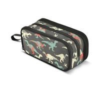 ALAZA Large Capacity Pencil Case for Boys Girls Red Blue Dinosaurs Pencil Pouch Pen Holder Box Portable Stationery Organizer Pencil Bag with Compartments