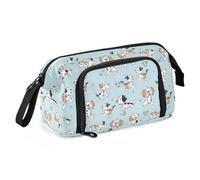 ALAZA Large Pencil Case for Girls Boys School Travel, Zipper Pen Pouch Cosmetic Bag with Multiple Compartments, Frolicking Dogs Pencil Bag for Art Supplies and Stationery