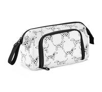 ALAZA Large Pencil Case for Girls Boys School Travel, Zipper Pen Pouch Cosmetic Bag with Multiple Compartments, Dog Dalmatian Pencil Bag for Art Supplies and Stationery
