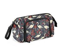 ALAZA Large Pencil Case for Girls Boys School Travel, Zipper Pen Pouch Cosmetic Bag with Multiple Compartments, Stork Berry Pencil Bag for Art Supplies and Stationery