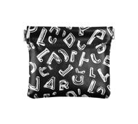 ALAZA Letters Pattern Small Squeeze Coin Purse PU Leather Mini Wallet Change Holder Pouch for Women Girls
