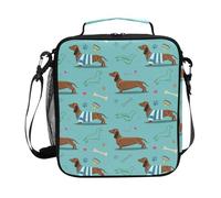 ALAZA Lunch Bags for Boys Girls, Dogs Dachshund Cute Reusable Insulated Lunch Box Thermal Meal Tote Kit, Lunch Cooler Bag Organizer with Adjustable Shoulder Strap