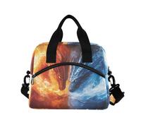 ALAZA Magic Ice and Fire Dragon Insulated Lunch Bag Large Capacity Lunch Box Tote Bag Portable Cool Bag for Kids Girls Boys Adults School Picnic Travel