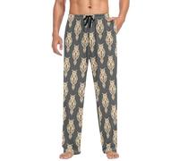 ALAZA Men's Pajama Bottoms German Shepherd Coffee Coffee Beans Cotton Pajama Pants for Men with Pockets Lounge Pants Sleepwear, S