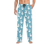 ALAZA Men's Pajama Bottoms German Shepherd Coffee Coffee Beans Cotton Pajama Pants for Men with Pockets Lounge Pants Sleepwear, S