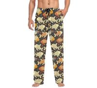 ALAZA Men's Pajama Bottoms German Shepherd Coffee Coffee Beans Cotton Pajama Pants for Men with Pockets Lounge Pants Sleepwear, S