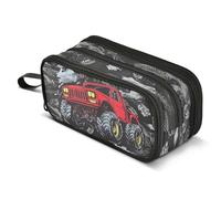 ALAZA Monster Truck Pencil Case for Boys Girls Kids Pencil Pouch 3 Compartment Pen Bag Large Capacity Storage Pencil Holder School Students with Zipper