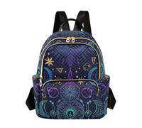 ALAZA Moon Star Witchy Blue & Purple Mini Backpack Purse for Women Travel Bag Fashion Daypack Back Pack Shoulder Bag
