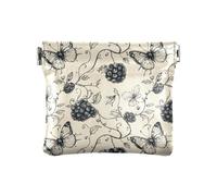 ALAZA Mulberry Butterfly Retro Small Squeeze Coin Purse PU Leather Mini Wallet Change Pouch for Women Men Kids