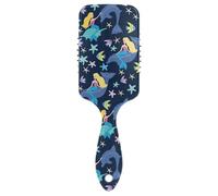 ALAZA Paddle Hair Brush for Girls Women Kids, Mermaids Starfish Dolphins Cute Detangling Brush Air Cushion Vented Comb for Fine Long Curly Wavy Thick Coarse Hair