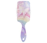 ALAZA Paddle HairBrush for Women Kids, Butterflies and Rainbows Gairls Detangling Hairbrush Air Cushion Hair Comb for Long Thick Curly Wavy Hair