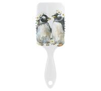 ALAZA Paddle HairBrush for Women Kids, Cute Lovely Penguins Daisies Gairls Detangling Hairbrush Air Cushion Hair Comb for Long Thick Curly Wavy Hair