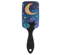 ALAZA Paddle HairBrush for Women Kids, Two Cats in A Window Starry Night Sky Gairls Detangling Hairbrush Air Cushion Hair Comb for Long Thick Curly Wavy Hair