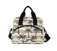 ALAZA Palm Tree Wave Insulated Lunch Bag Large Capacity Lunch Box Tote Bag Portable Cool Bag for Kids Girls Boys Adults School Picnic Travel